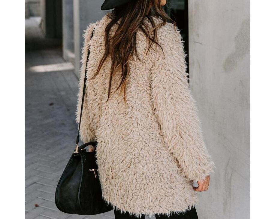 Fleece Fuzzy Faux Coats Oversized Outwear Jackets