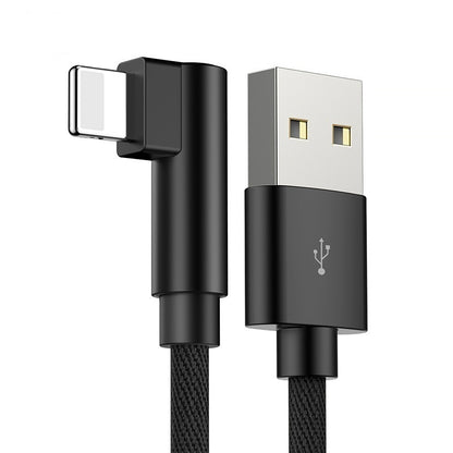 90 Degree USB Cable For IPhone 14 13 12 11 X 8 7 7plus 6 6S 5 Fast Charging Cable For IPad USB Charger Cable L Type Data Cable