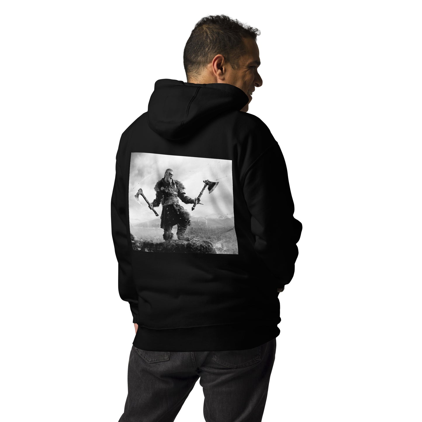 Viking Valor Back Print Hoodie for Men