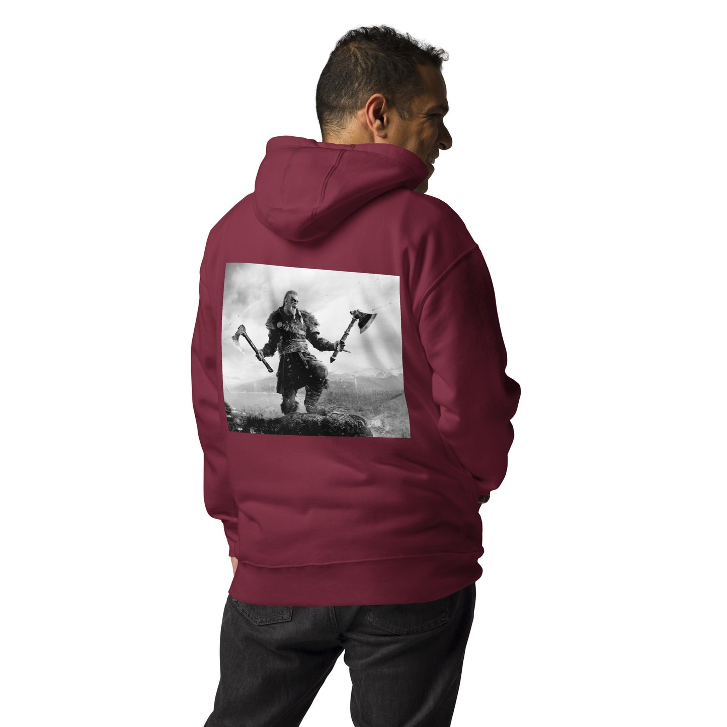 Viking Valor Back Print Hoodie for Men