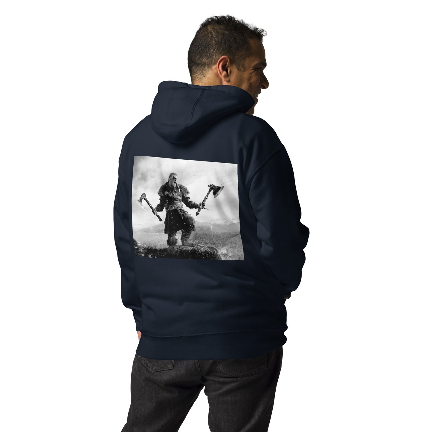 Viking Valor Back Print Hoodie for Men