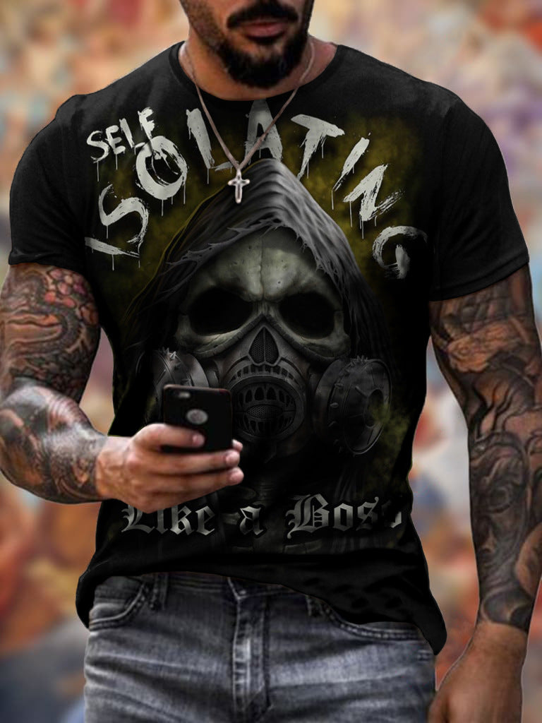 Download main imagesDownload variant imagesDownload description imagesSkull pattern men's t-shirt horror O-neck t-shirt summer fashion top boy clothing large size streetwear men's hip hop 3D shirt