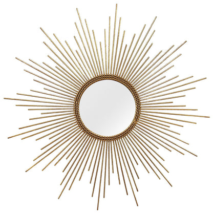 26 Round Gold Metal Sunburst Framed Wall Mirror