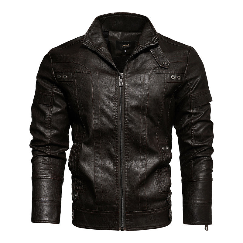 Imitation leather PU retro jacket