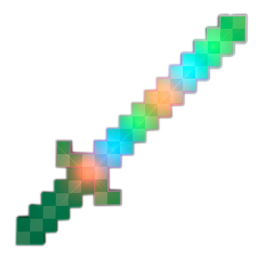 LED Pixelated Green Warrior Sword